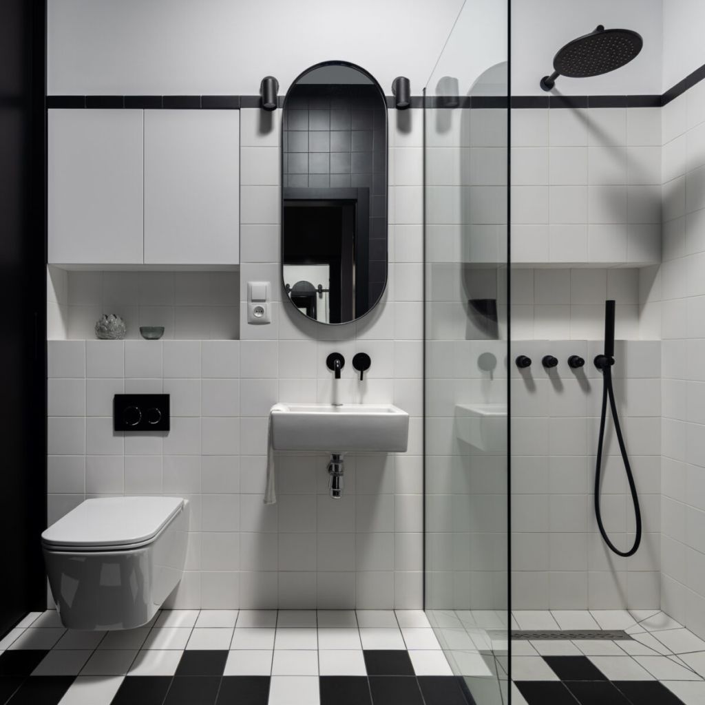 Contemporary black and white bathroom | 8 Tips For Small Bathroom Renovations In NYC | DCON Renovations New York - Brooklyn | Remodeling - Architectural Design - Residential Contractor - Brownstoner Experts