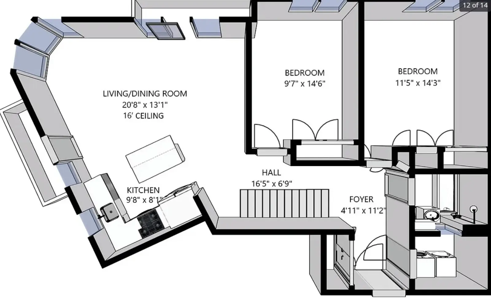 This Brooklyn apartment renovation focused on modernizing and refreshing the lower-level living space while addressing structural and finish repairs. The scope included patch and plaster repairs, painting throughout the lower level, and refinishing damaged hardwood floors | Apartment Remodel – Prospect Heights, 630 Washington Avenue 5D, Brooklyn, NY 11238 | DCON Renovations New York - Brooklyn | Remodeling - Architectural Design - Residential Contractor - Brownstoner Experts